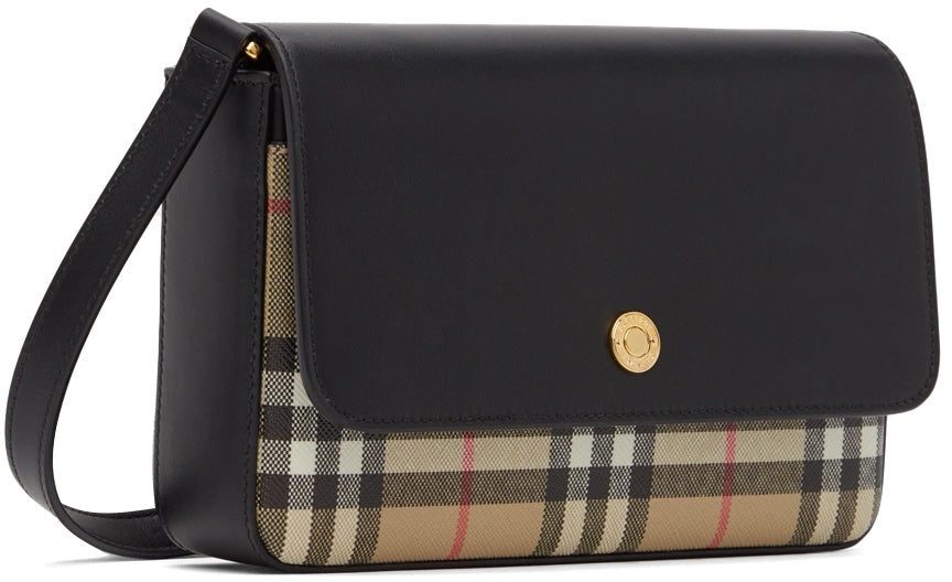 BURBERRY NEW HAMPSHIRE CHECK LEATHER CROSSBODY BAG