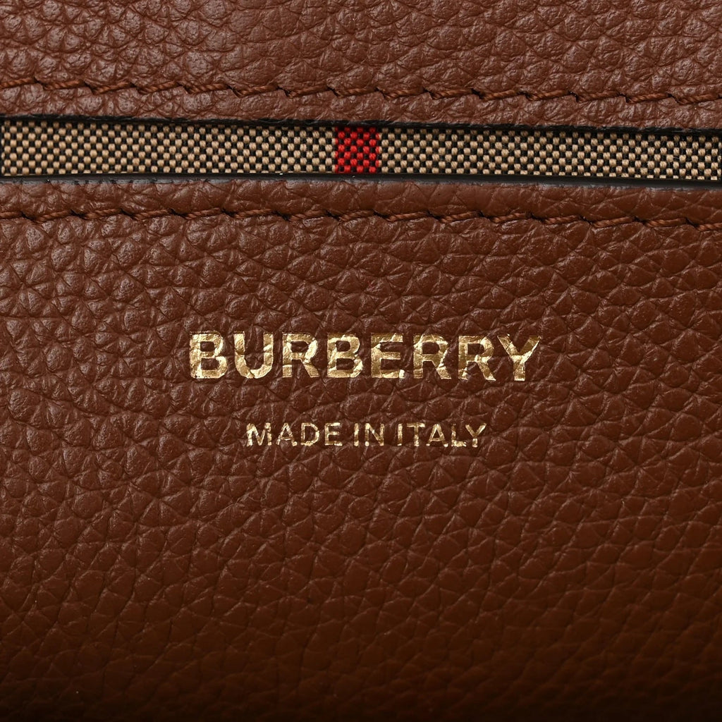 BURBERRY NOTE NOVA CHECK GRAINED CALFSKIN CROSSBODY BAG