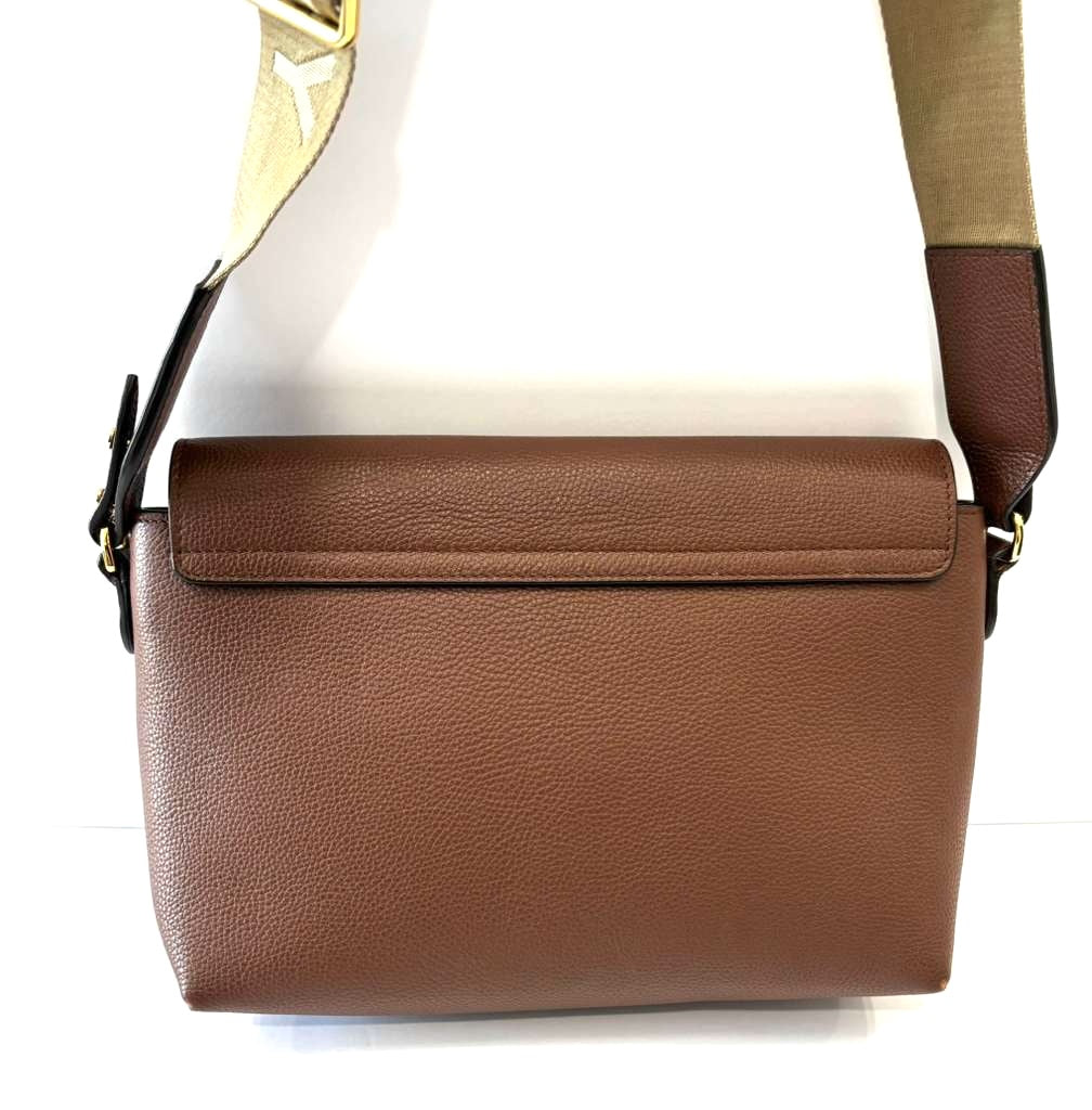 BURBERRY NOTE NOVA CHECK GRAINED CALFSKIN CROSSBODY BAG