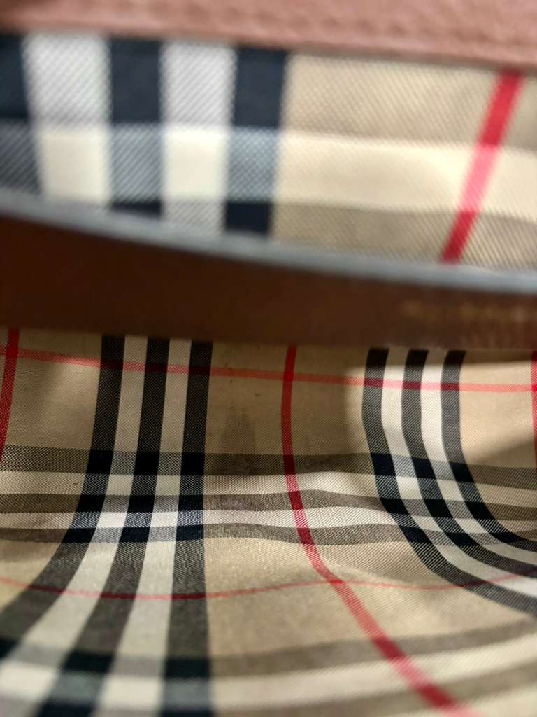 BURBERRY NOTE NOVA CHECK GRAINED CALFSKIN CROSSBODY BAG