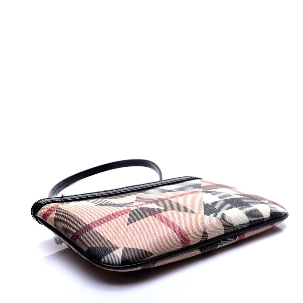 BURBERRY PATCHWORK CHECK PATENT WRISTLET