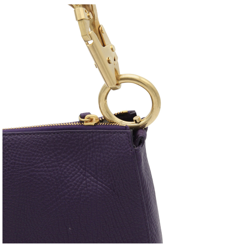 BURBERRY GRAINED LEATHER KNIGHT SHOULDER BAG