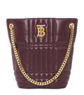 BURBERRY QUILTED CHECK LAMBSKIN LEATHER MEDIUM LOLA BUCKET BAG