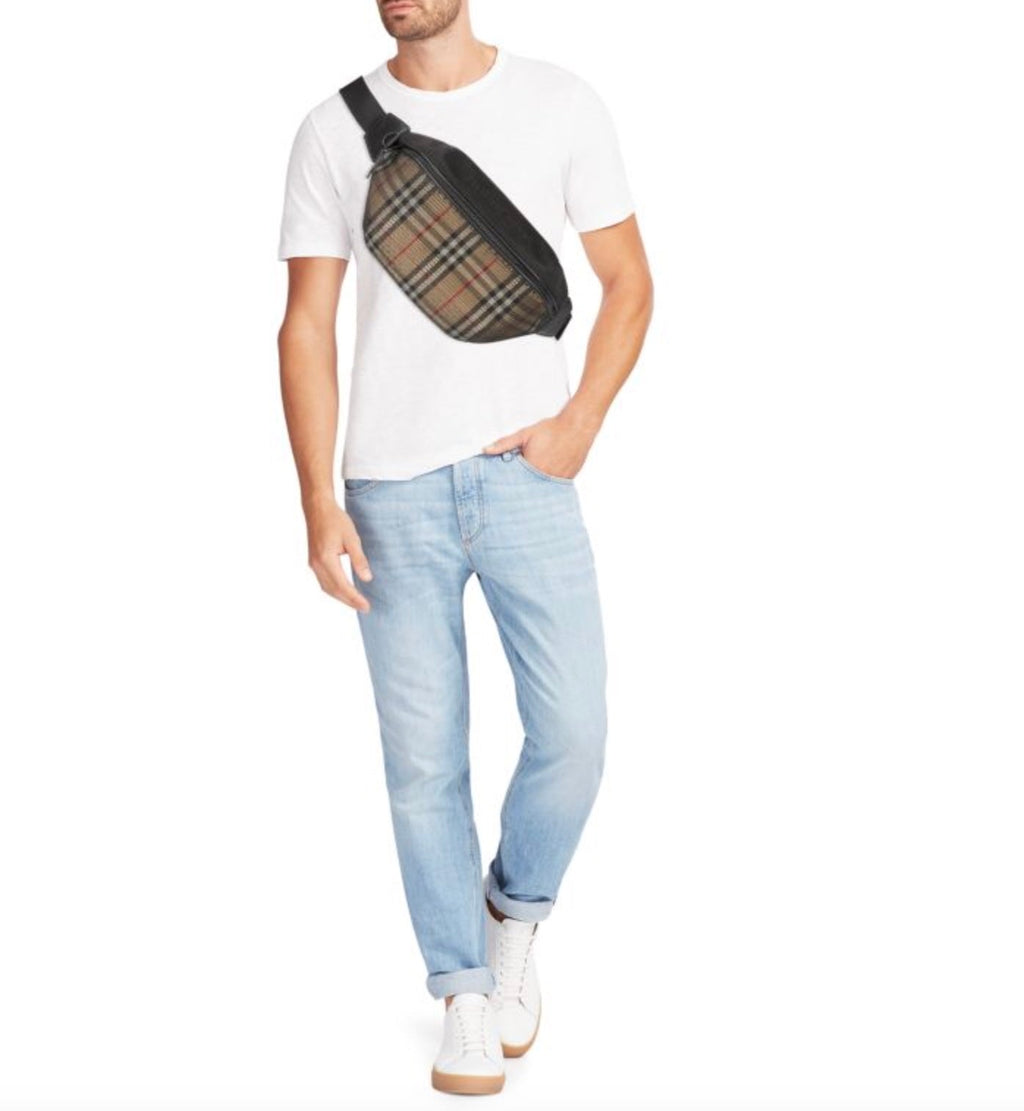 BURBERRY SONNY MESH HOUSE CHECK BELT BAG