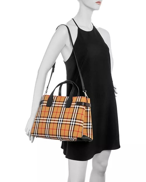 BURBERRY VINTAGE CHECK MEDIUM BANNER TOTE BAG