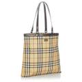 BURBERRY VINTAGE NOVA CHECK PVC & LEATHER TOTE BAG