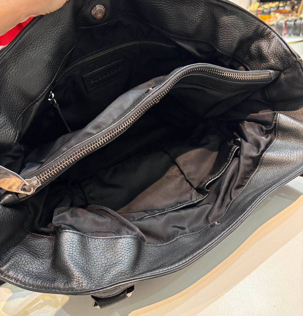 BURBERRY NYLON & LEATHER TRIM LOGO MONTCLARE TOTE BAG