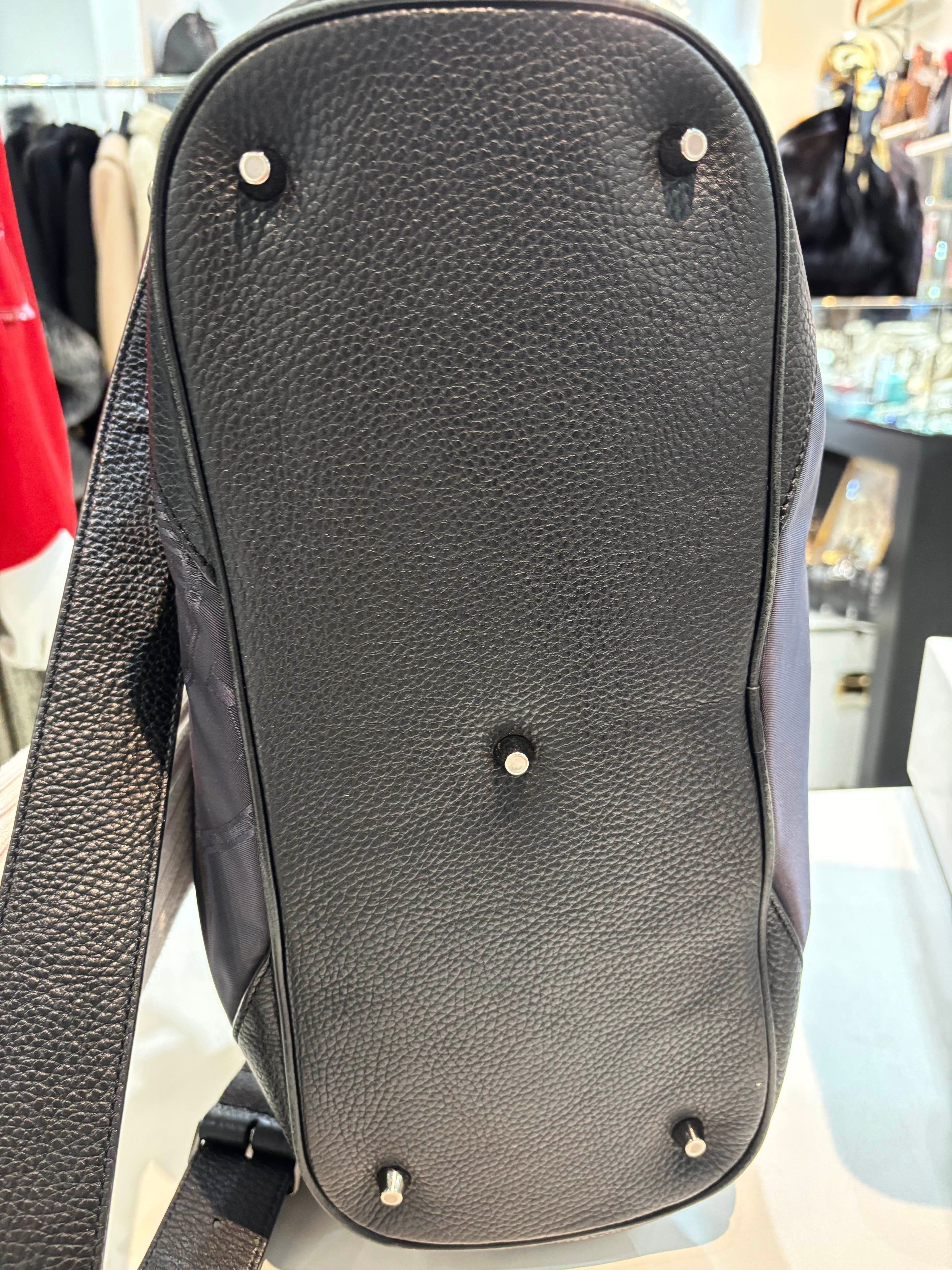 BURBERRY NYLON & LEATHER TRIM LOGO MONTCLARE TOTE BAG