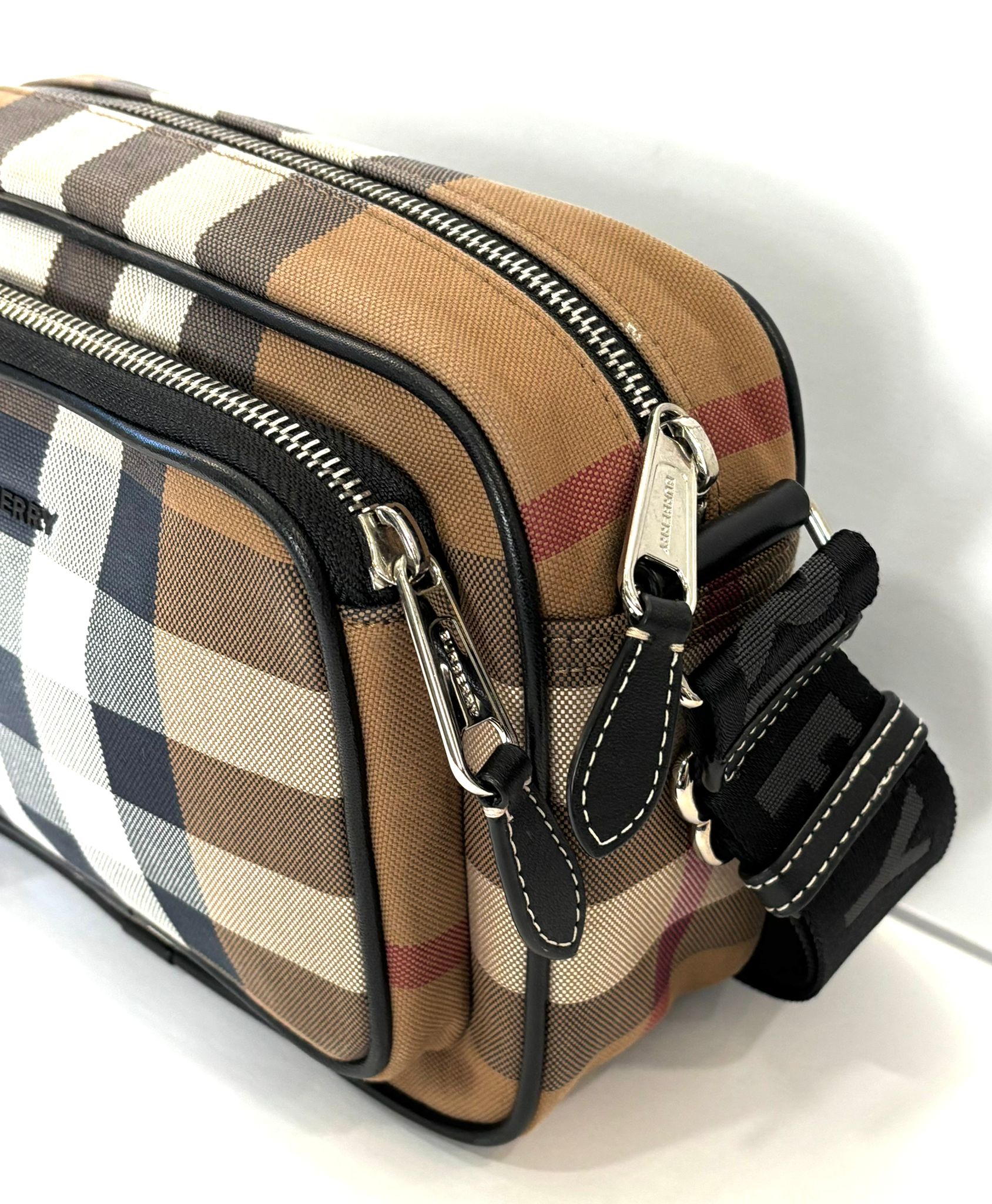 BURBERRY VINTAGE CHECK-CANVAS CROSSBODY BAG