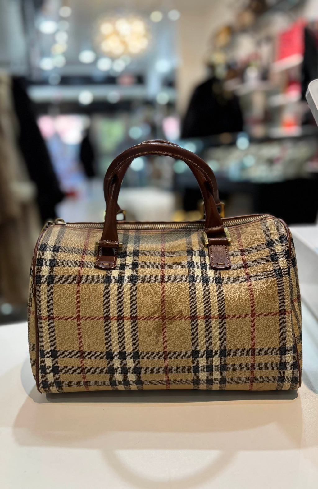 BURBERRY CHECK BOWLER BAG