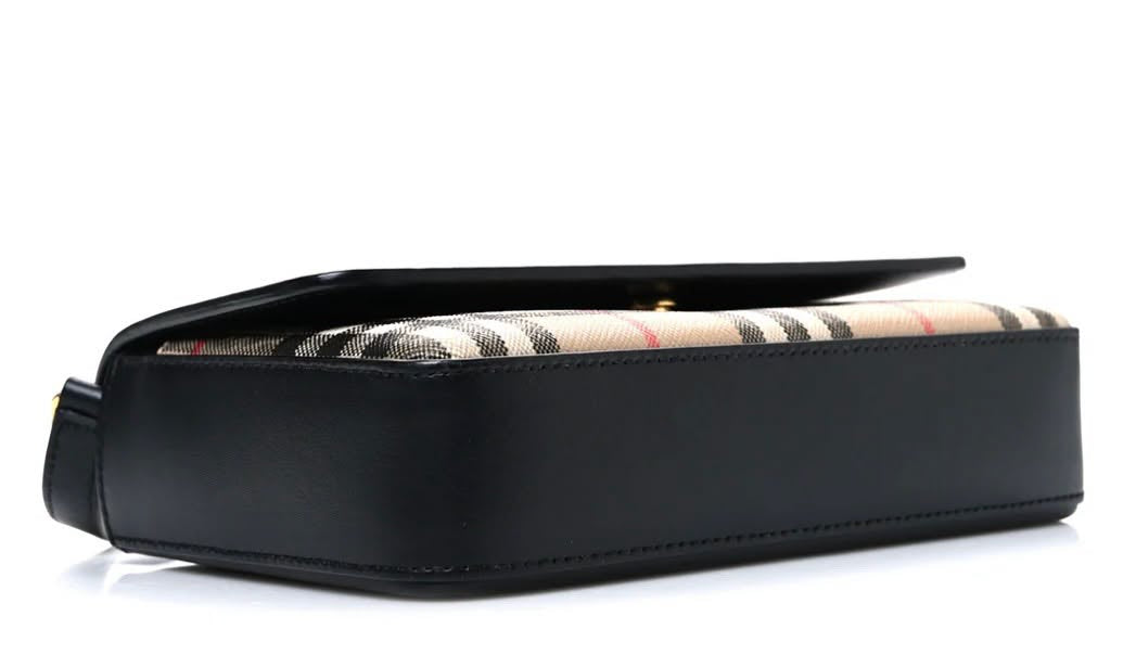 BURBERRY NEW HAMPSHIRE CHECK LEATHER CROSSBODY BAG
