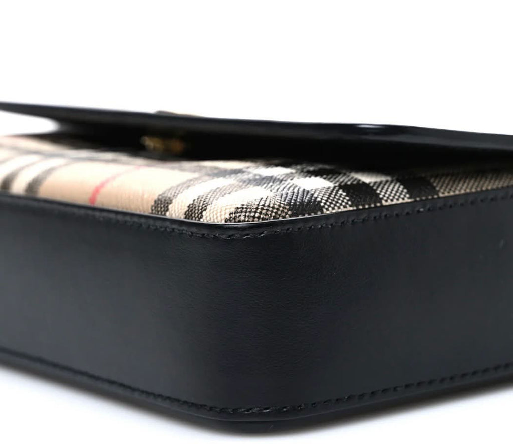 BURBERRY NEW HAMPSHIRE CHECK LEATHER CROSSBODY BAG