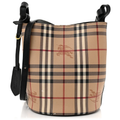BURBERRY HAYMARKET CHECK BUCKET CROSSBODY BAG