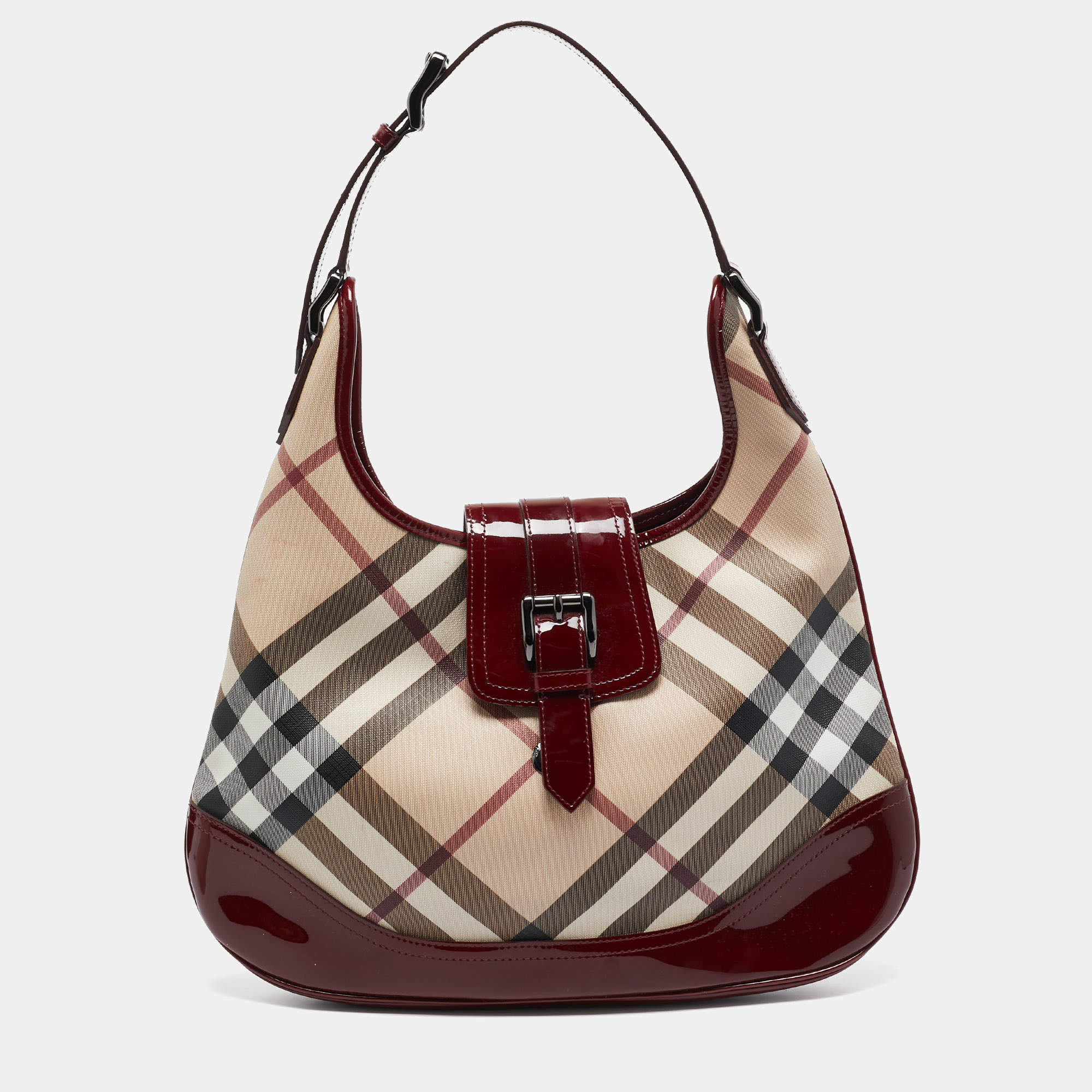 BURBERRY NOVA CHECK BROOKE LARGE HOBO BAG