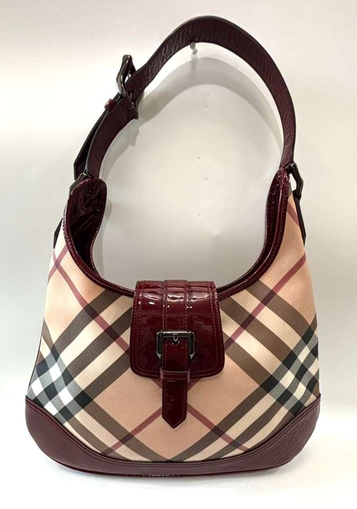 BURBERRY NOVA CHECK BROOKE LARGE HOBO BAG