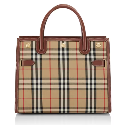 BURBERRY TITLE CHECK TOTE BAG