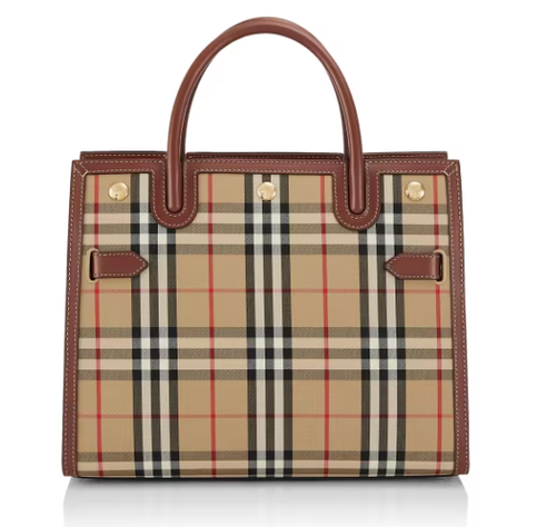 BURBERRY TITLE CHECK TOTE BAG