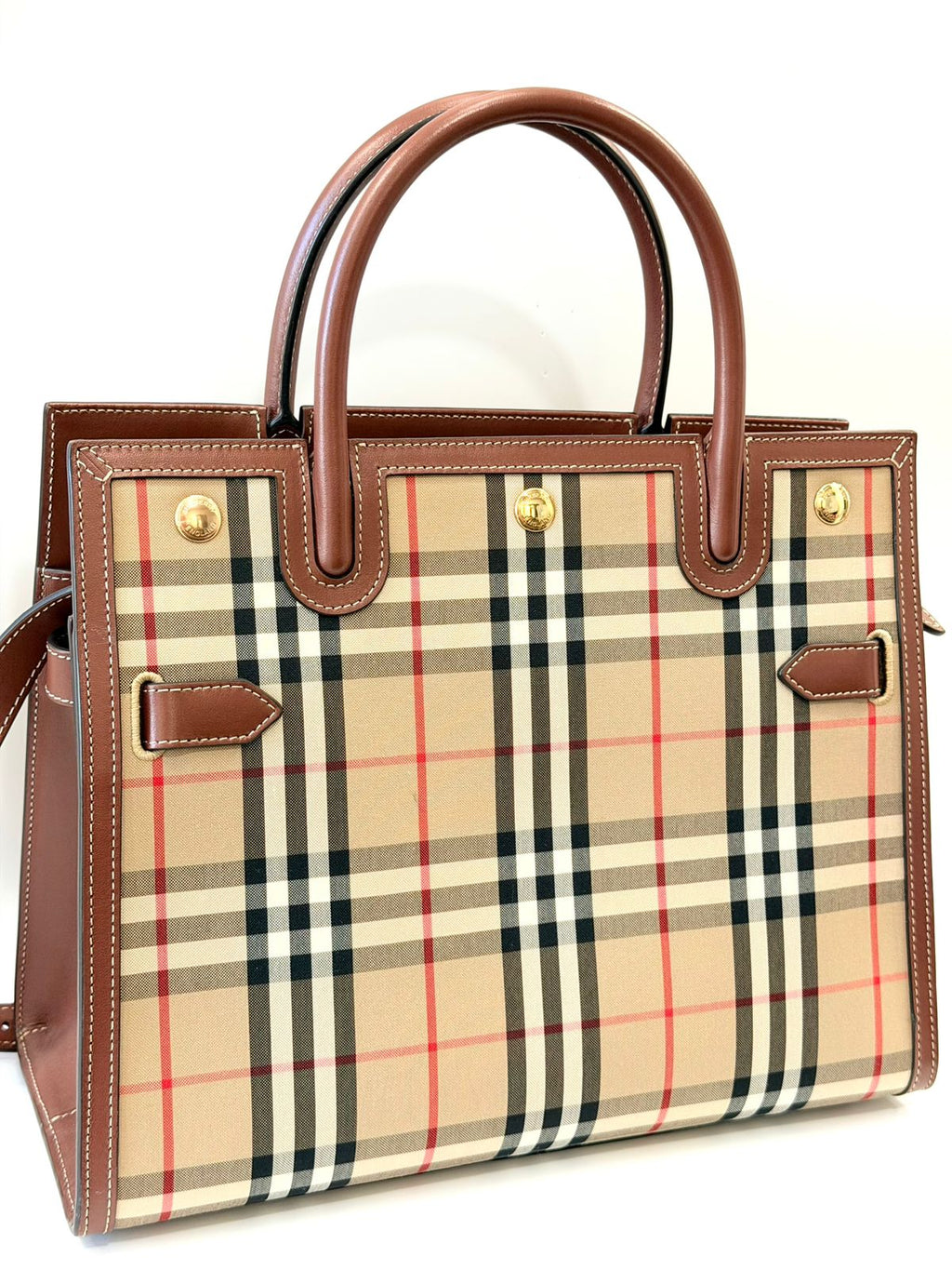 BURBERRY TITLE CHECK TOTE BAG