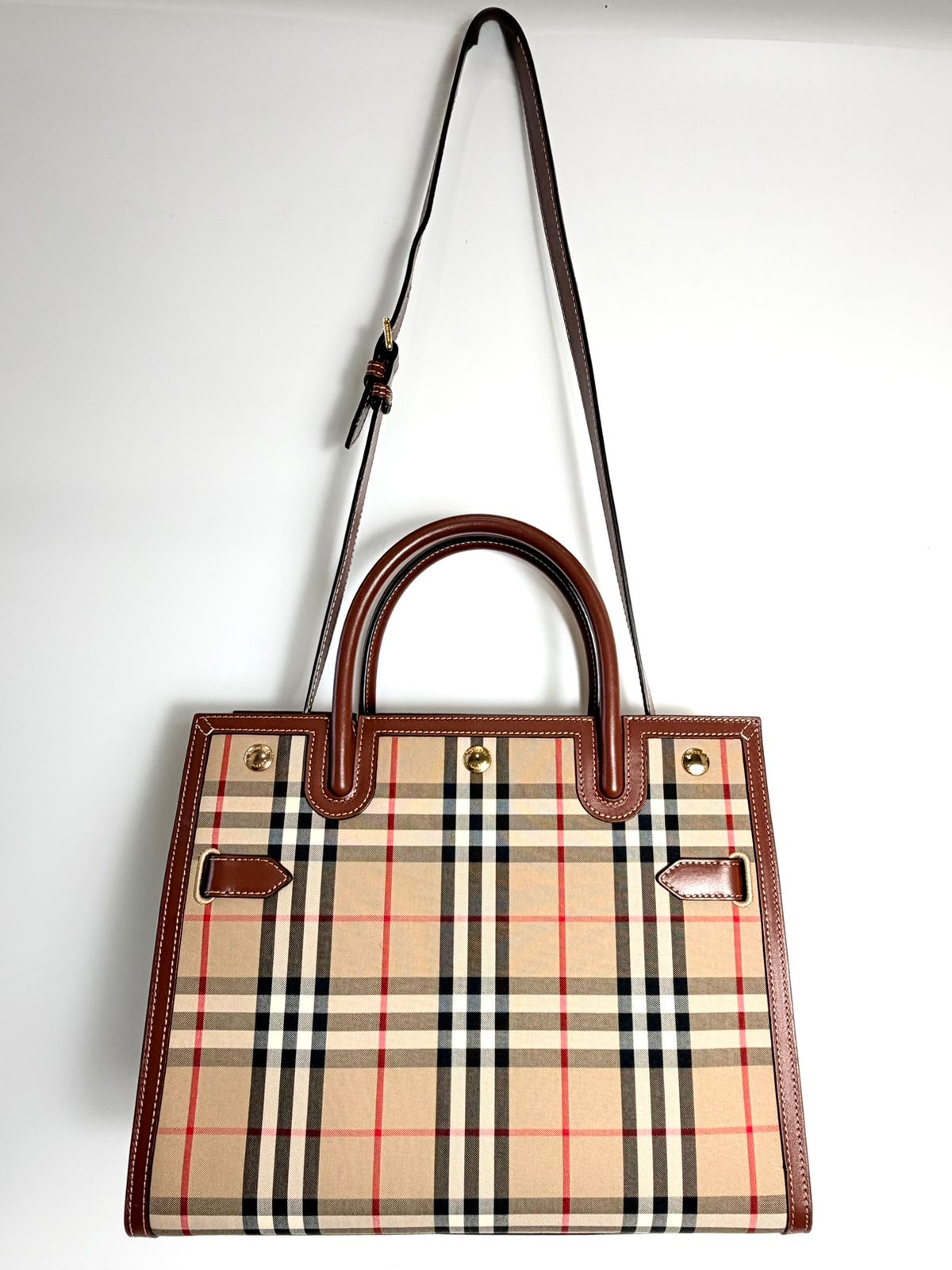 BURBERRY TITLE CHECK TOTE BAG