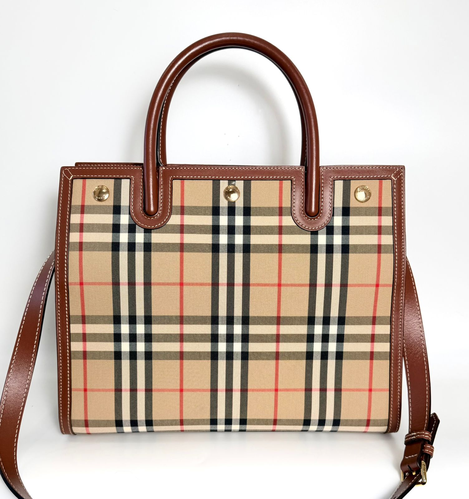 BURBERRY TITLE CHECK TOTE BAG