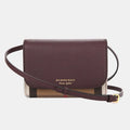 BURBERRY HAMPSHIRE HOUSE CHECK MAHOGANY CROSSBODY BAG
