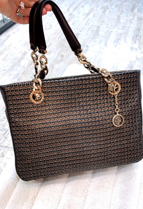 BVLGARI MONETE LEATHER TOTE BAG