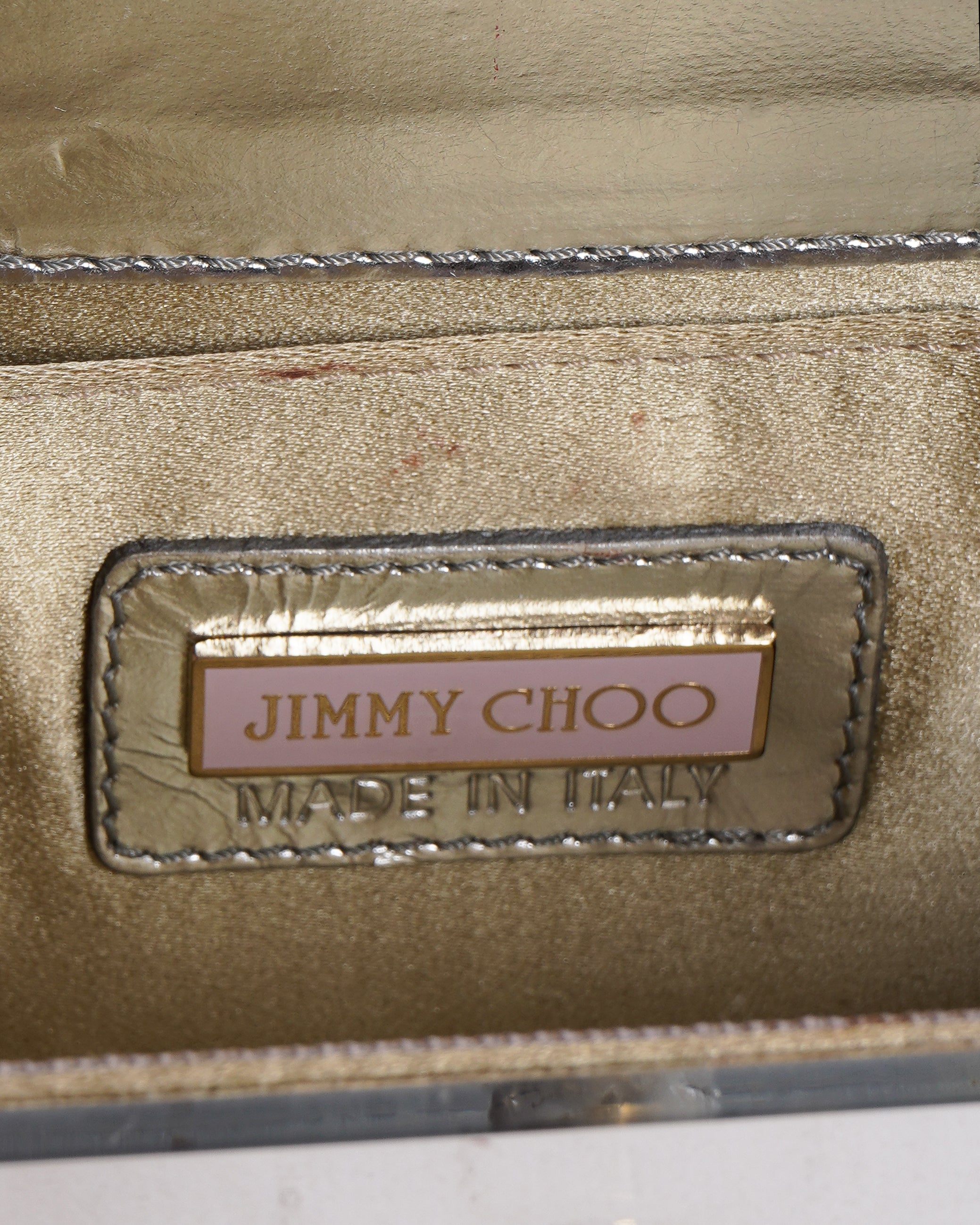 Jimmy Choo Acrylic Crossbody Bag In Silver Tone