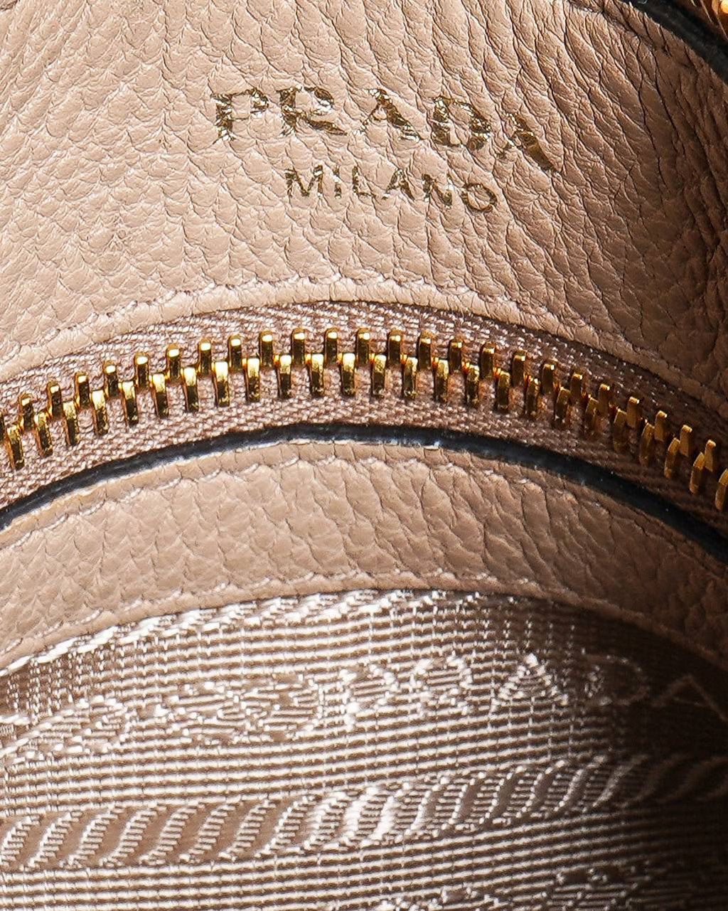 Prada Beige Vitello Phenix leather shoulder bag