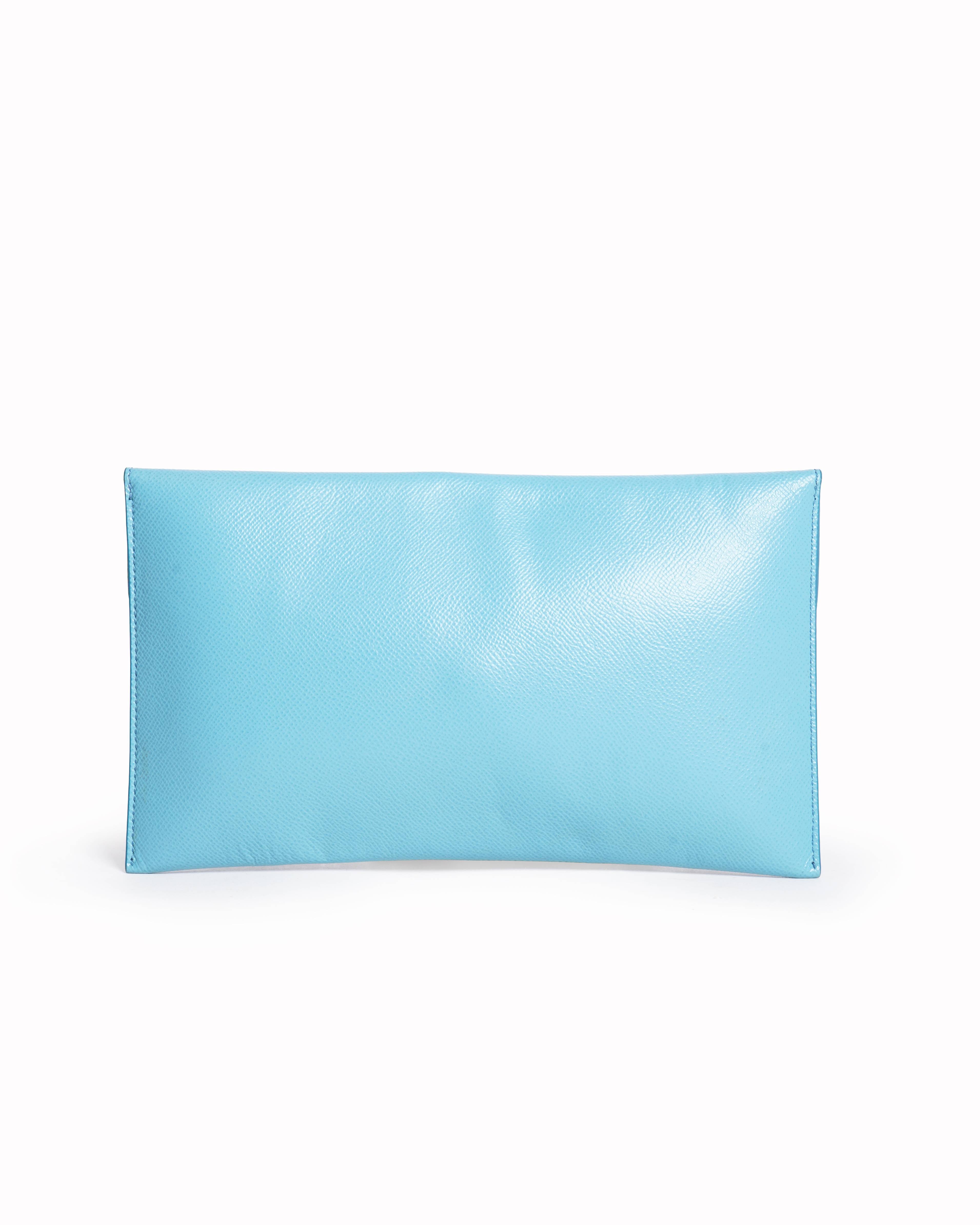 Salvatore Ferragamo Envelope Slip Purse In Blue