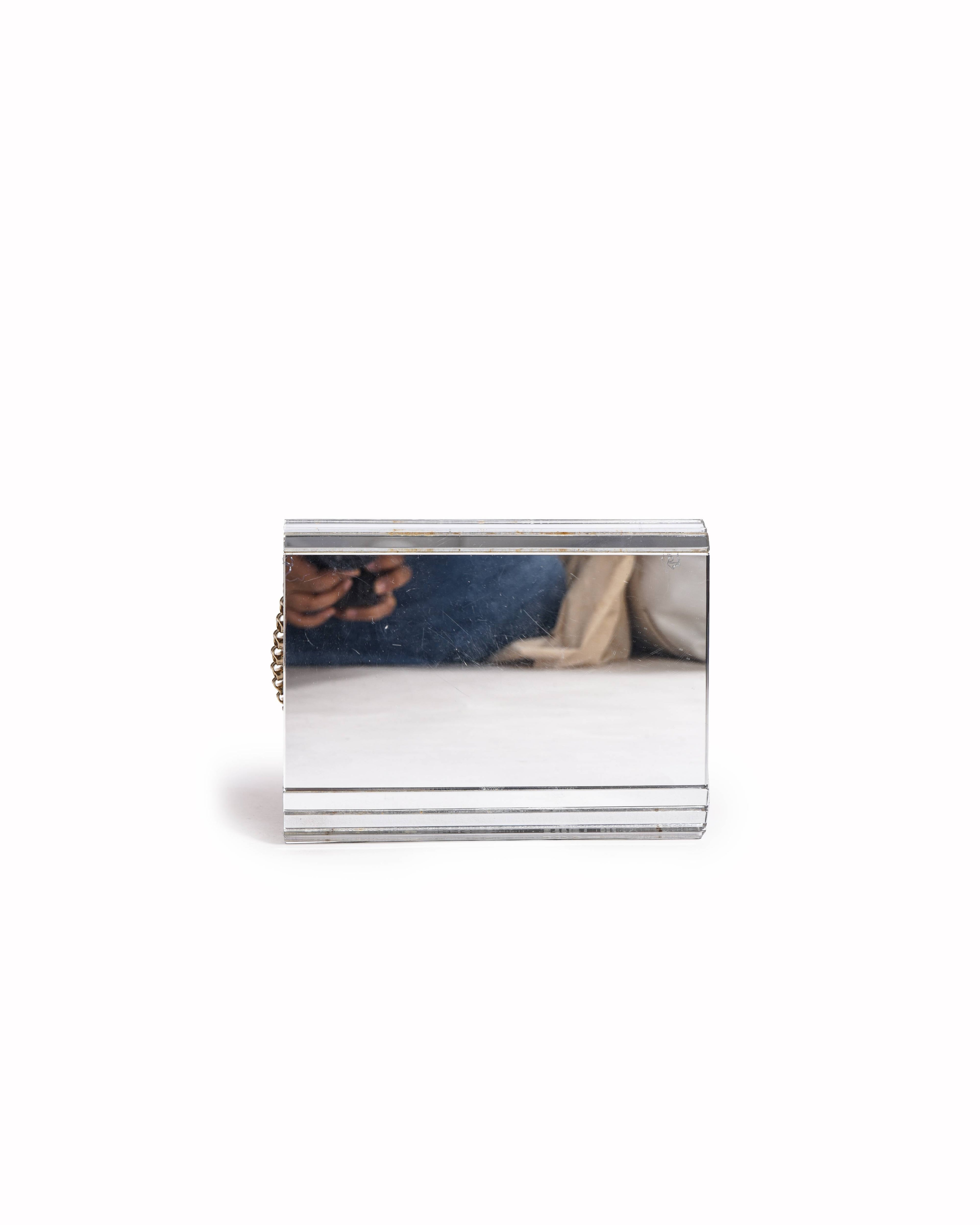 Jimmy Choo Acrylic Crossbody Bag In Silver Tone