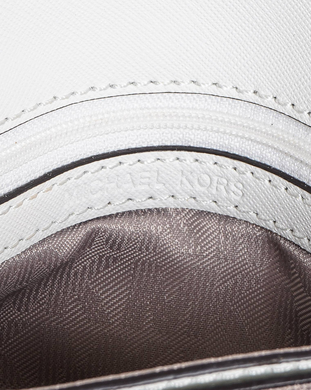 Michael Kors Saffiano Leather Crossbody Bag In White