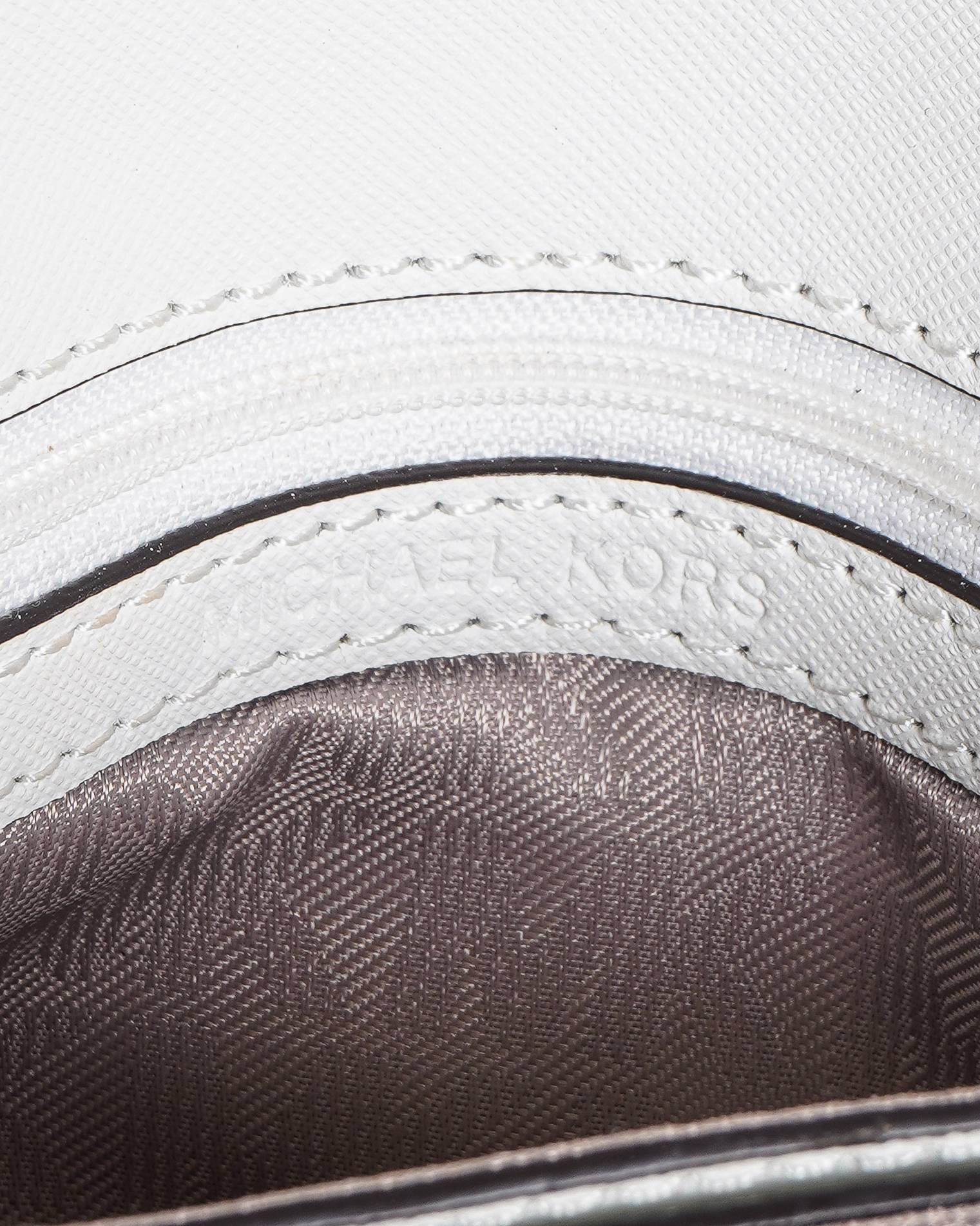 Michael Kors Saffiano Leather Crossbody Bag In White