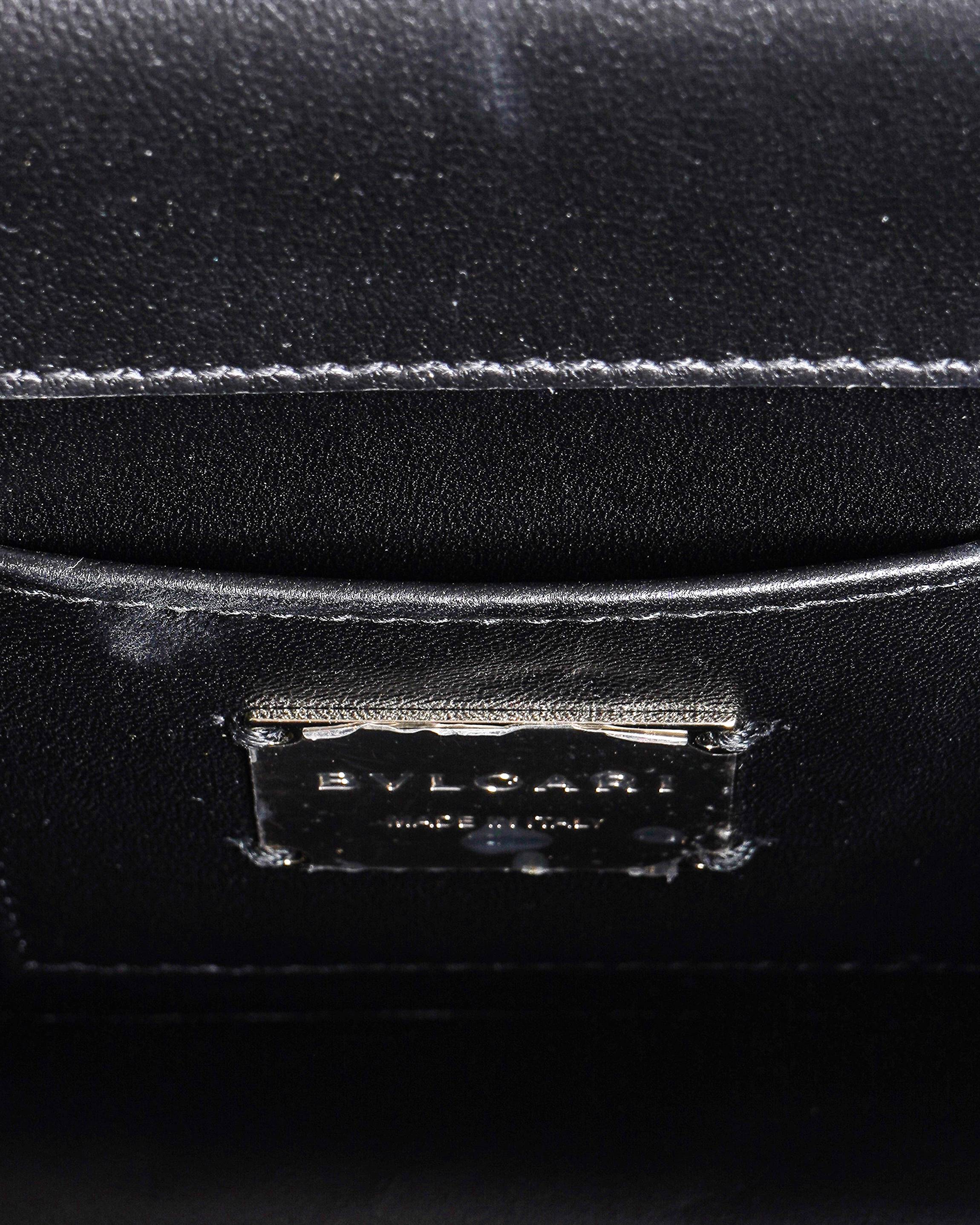 Bvlgari Serpenti Forever Crossbody Bag In galuchat skin with black Metropolitan calf leather