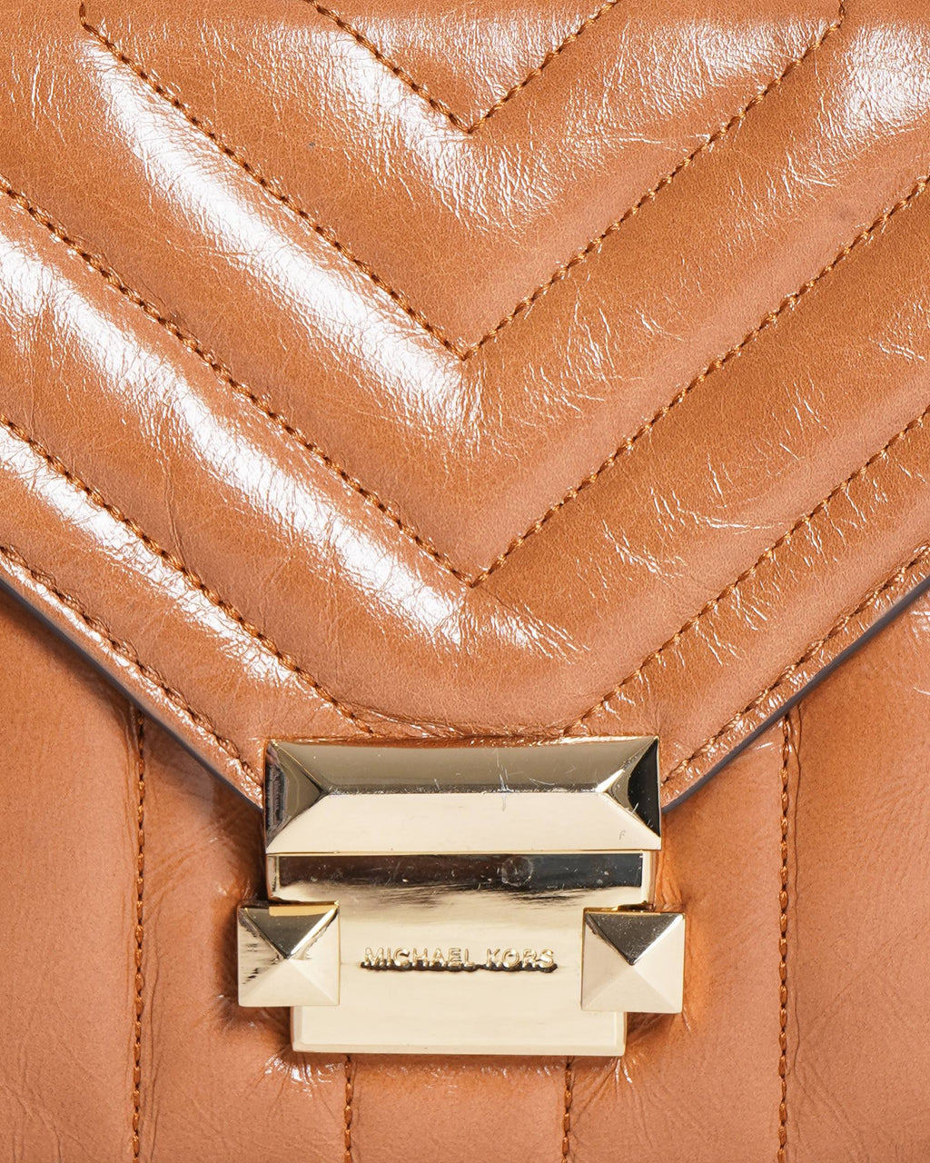 Michael Kors Quilted Whitney Brown Crossbody Bag