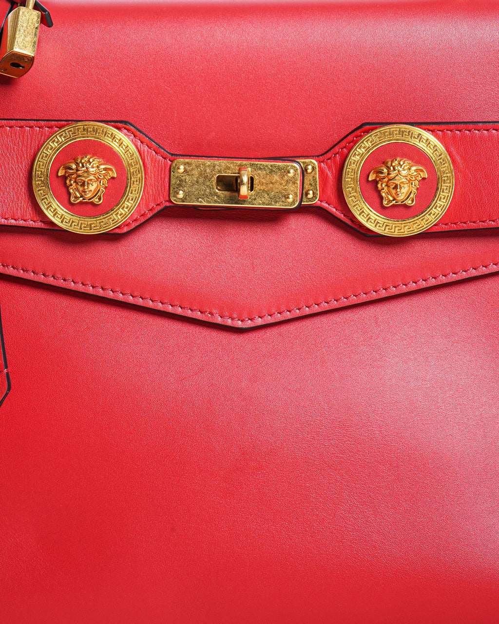 Versace Red Tribute Icon Medusa Top Handle Bag