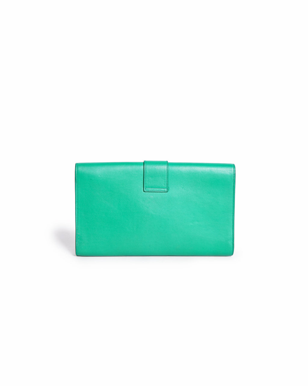 Yves Saint Laurent Green Leather Y-Ligne Clutch