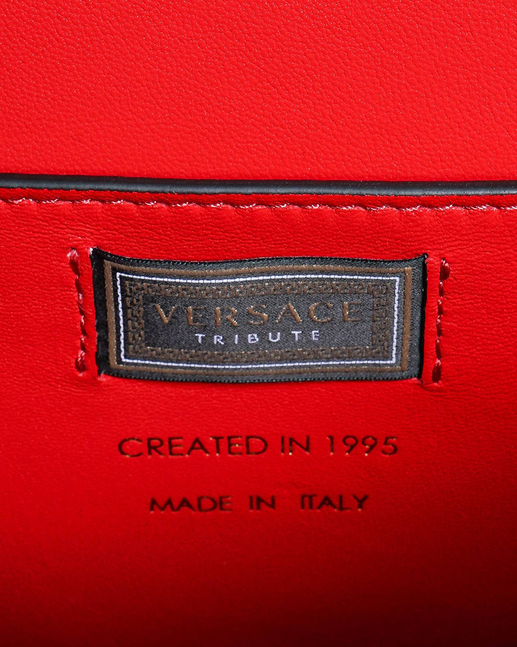 Versace Red Tribute Icon Medusa Top Handle Bag