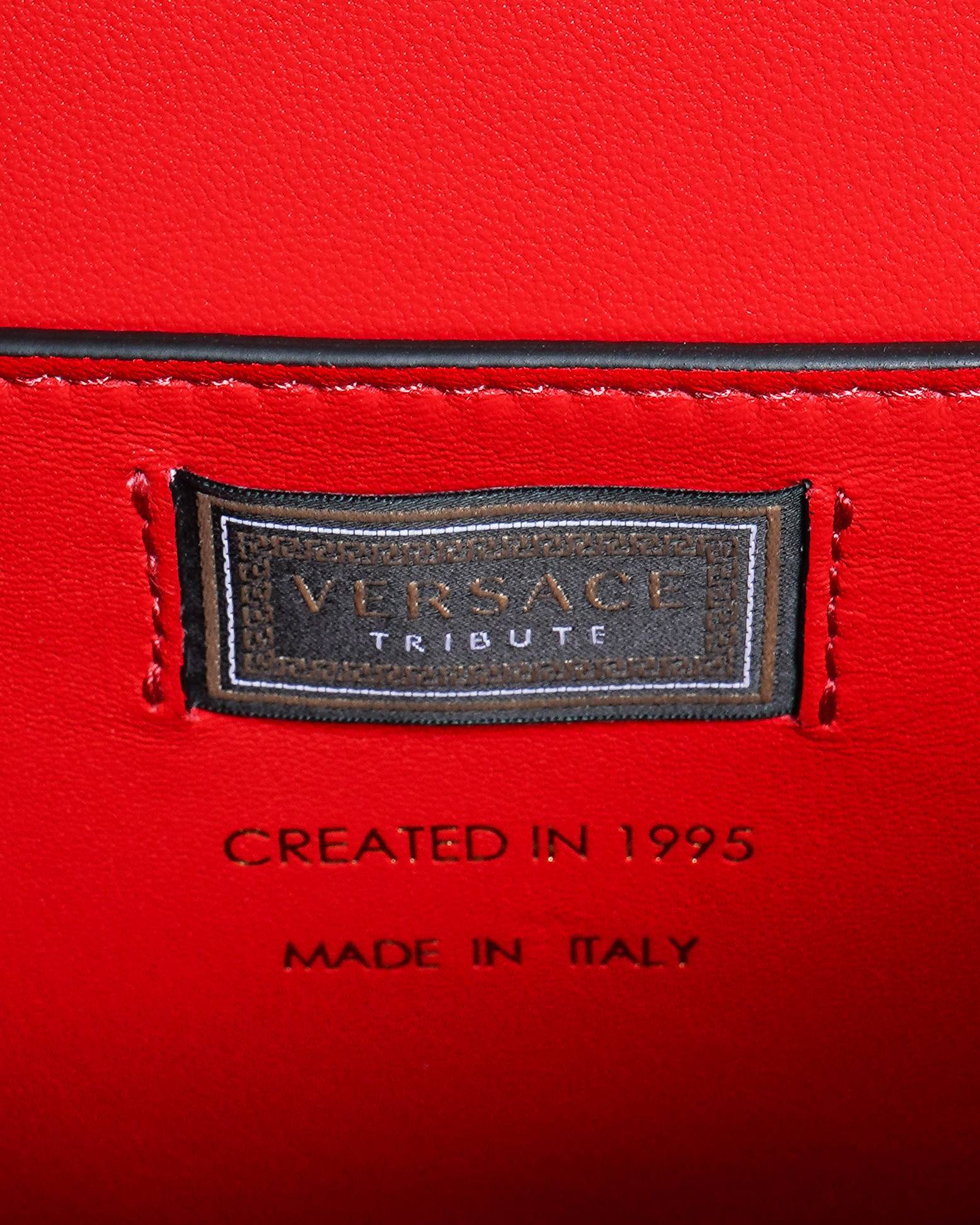 Versace Red Tribute Icon Medusa Top Handle Bag
