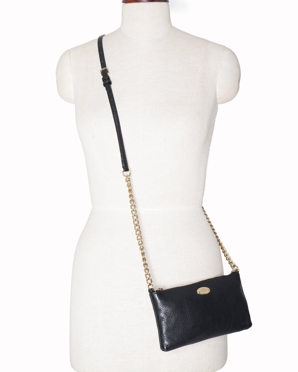 Coach black leather crossbody bag