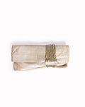 Jimmy choo Chandra Crystal Embellished Bracelet Suede Clutch