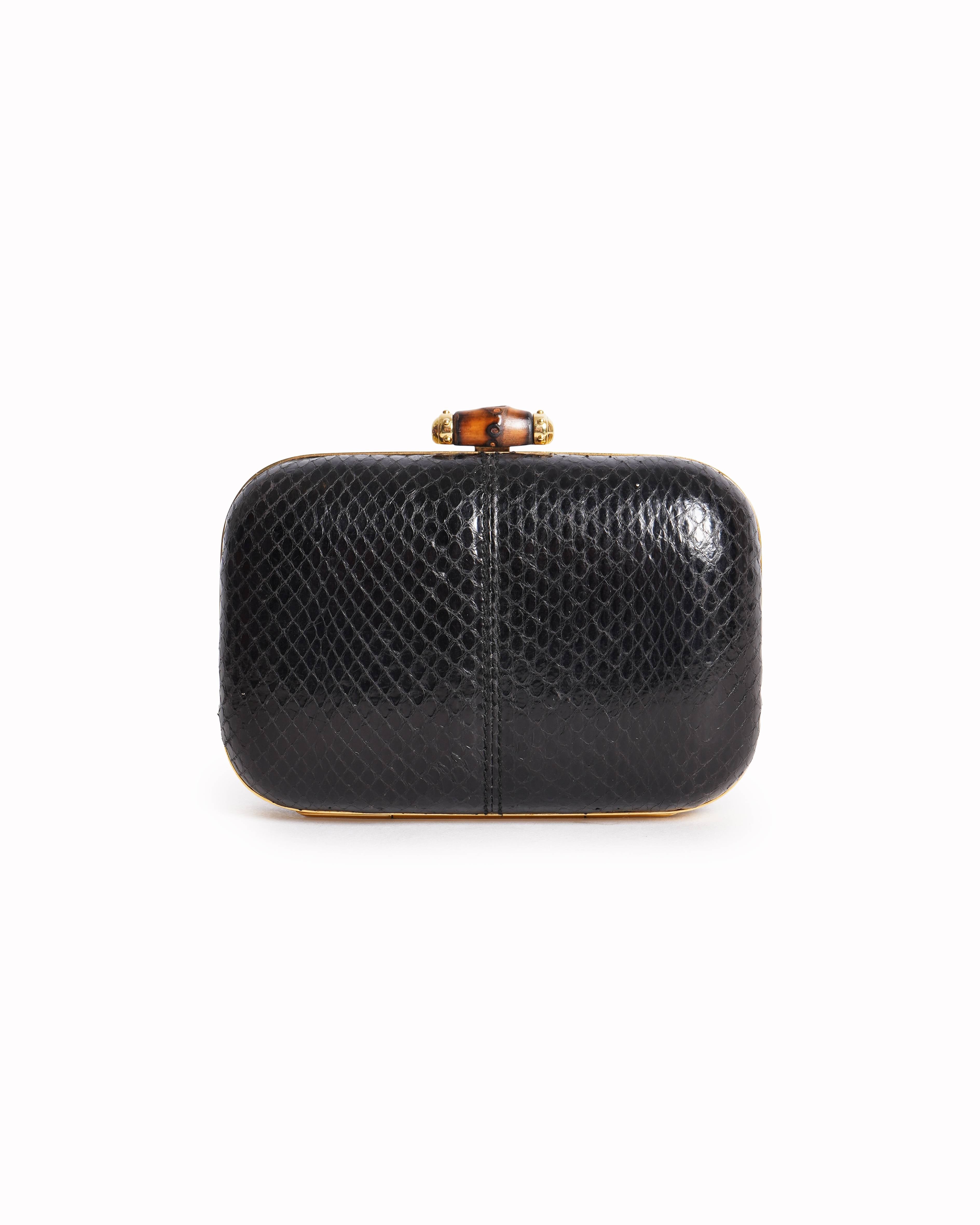 Gucci Snake Skin Bamboo Clutch