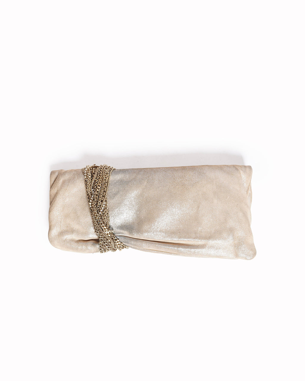 Jimmy choo Chandra Crystal Embellished Bracelet Suede Clutch