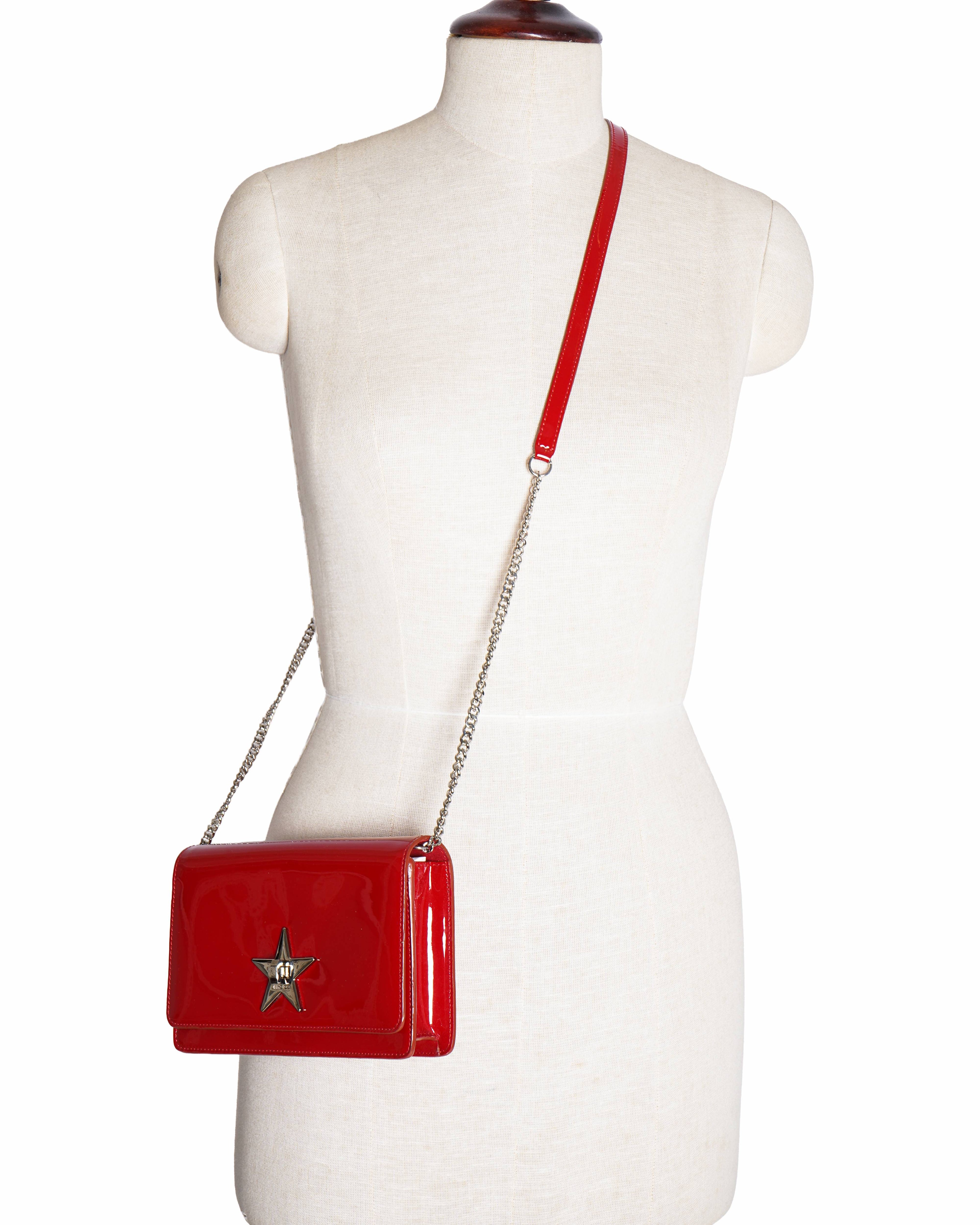 Jimmy Choo Teist Lock Crossbody Bag In Red