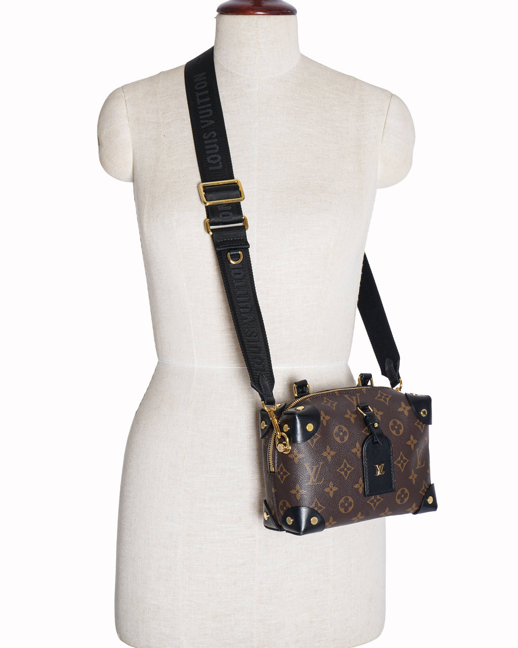 Louis Vuitton Monogram Canvas and Leather Petite Malle Souple Bag