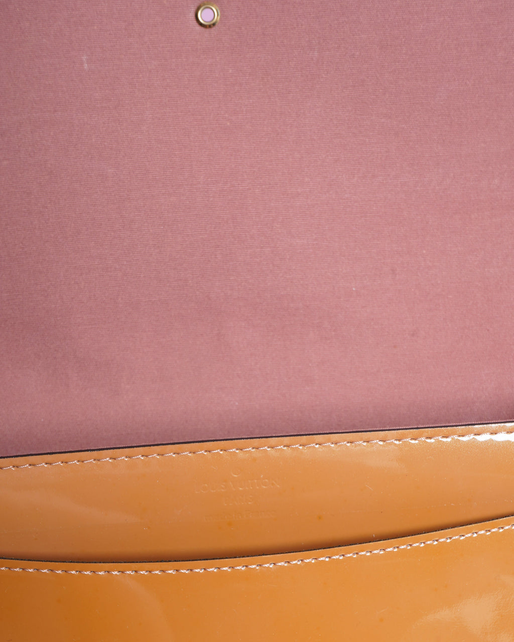 Louis vuitton louise mustard yellow patent clutch