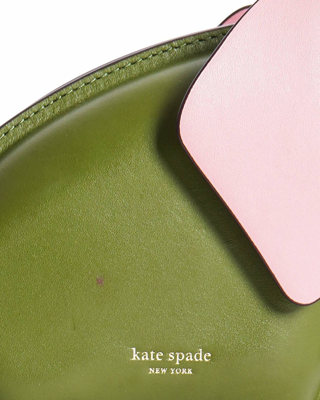 Kate Spade Olive Green & Pink Leather Elephant Crossbody Sling Bag