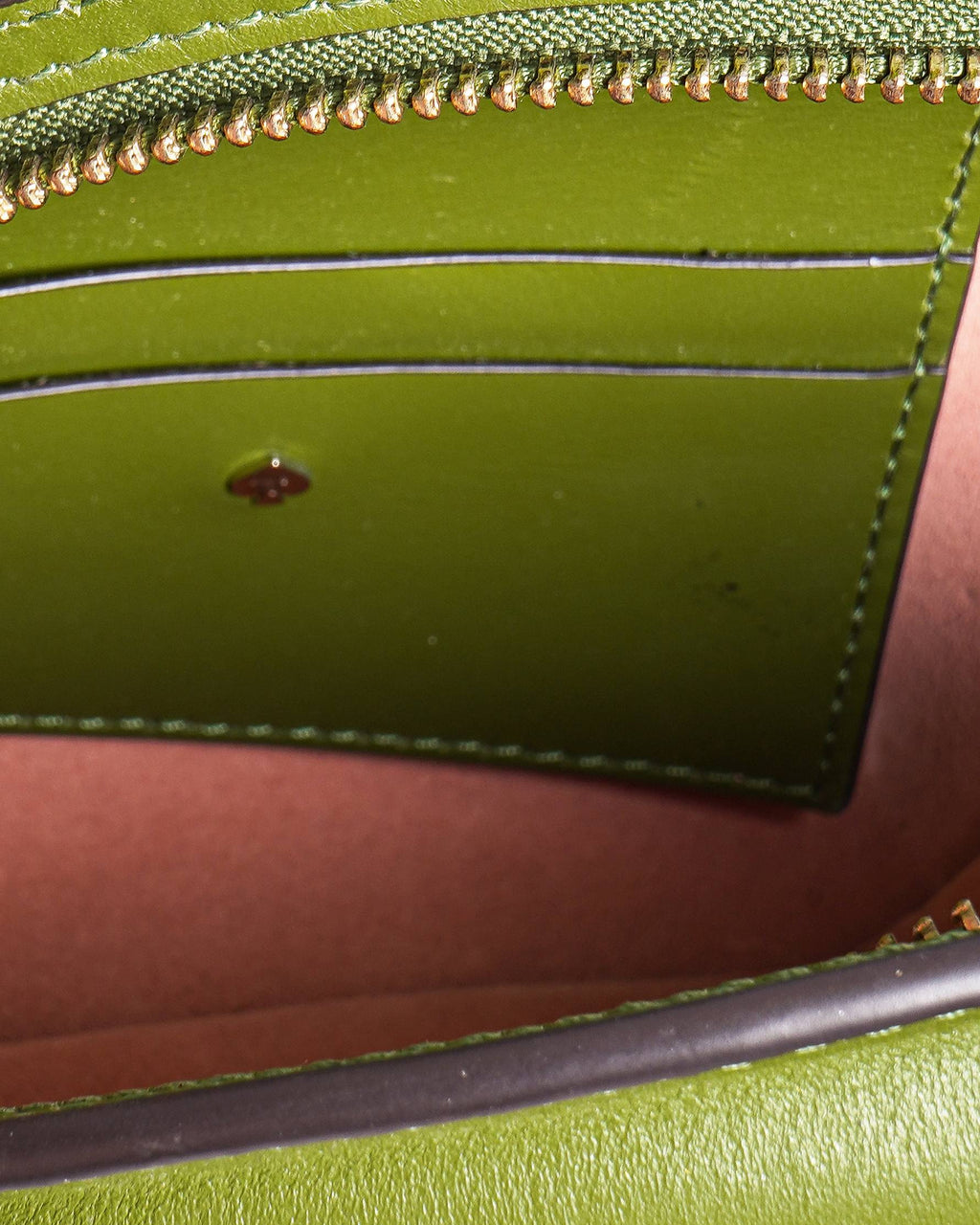 Kate Spade Olive Green & Pink Leather Elephant Crossbody Sling Bag