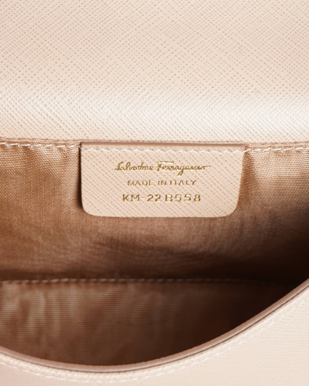 Salvatore Ferragamo Beige Miss Vara Textured Small Leather Crossbody Bag