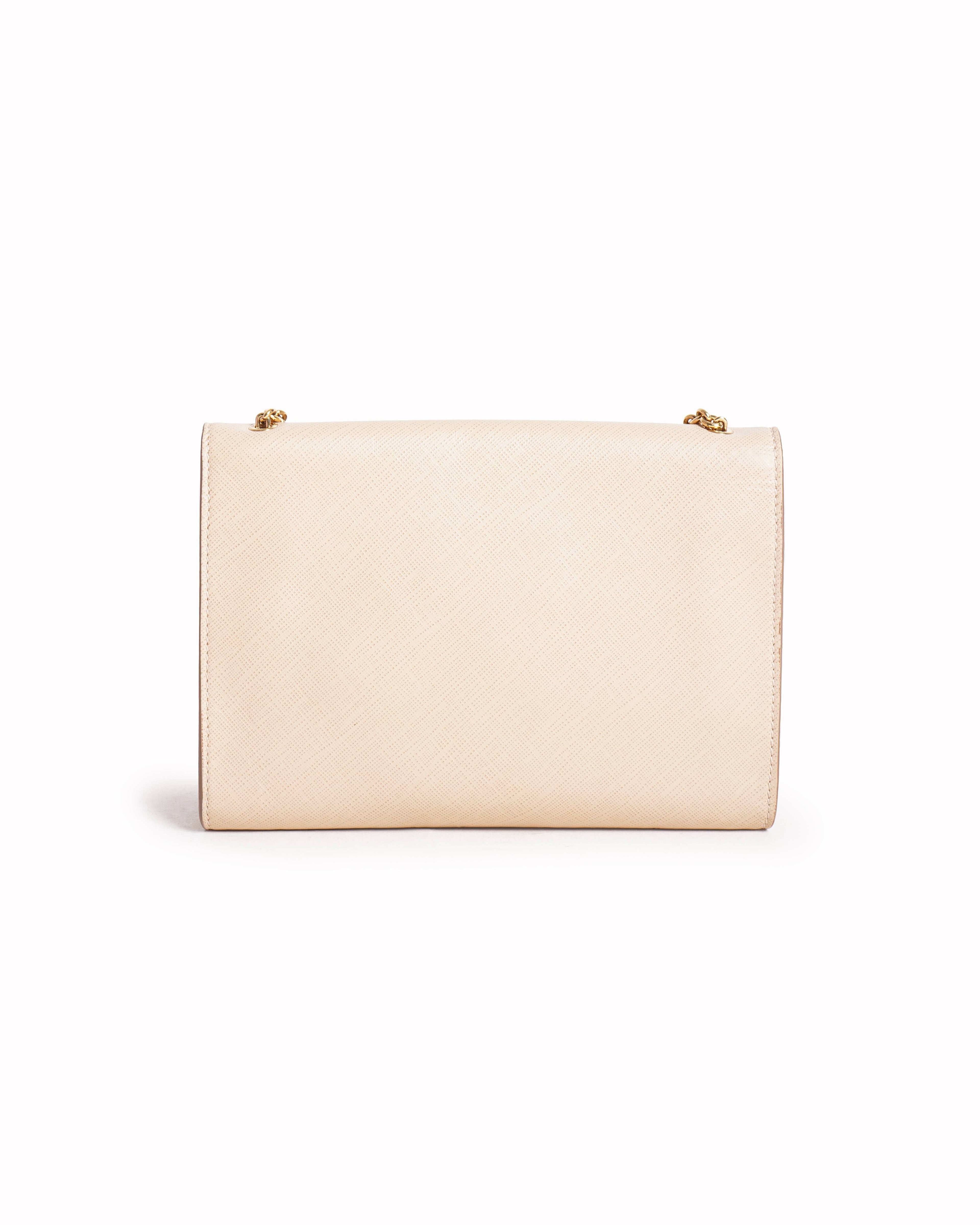 Salvatore Ferragamo Beige Miss Vara Textured Small Leather Crossbody Bag