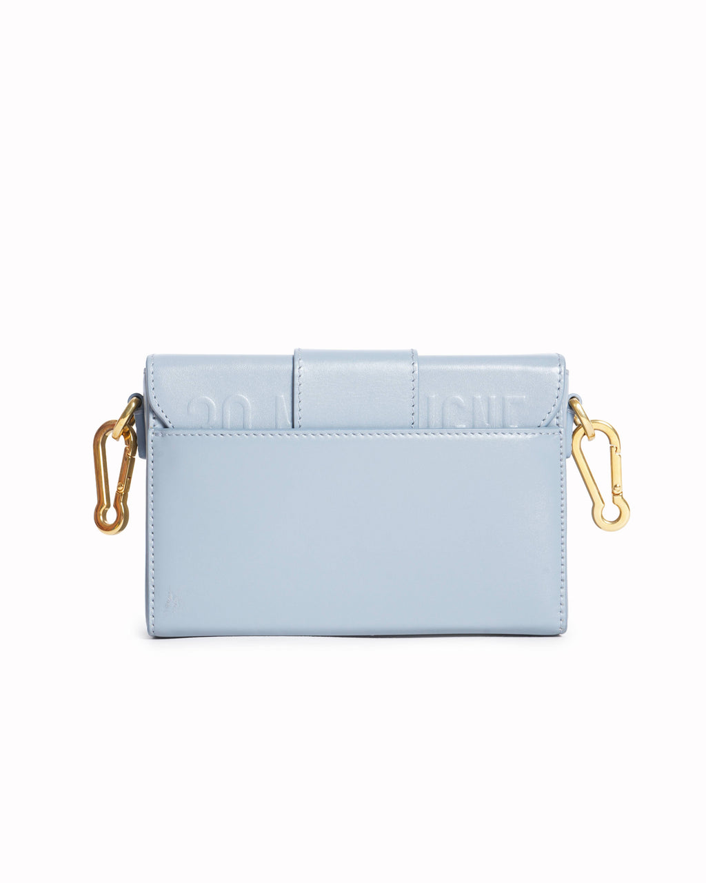New Christian Dior 30 Montaigne Bag In Greyish Blue Leather & Gold Tone Hardware